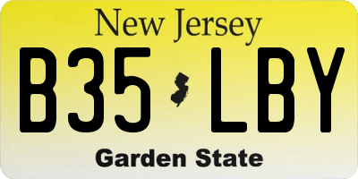 NJ license plate B35LBY