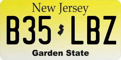 NJ license plate B35LBZ