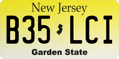 NJ license plate B35LCI