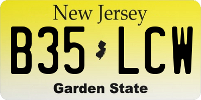 NJ license plate B35LCW