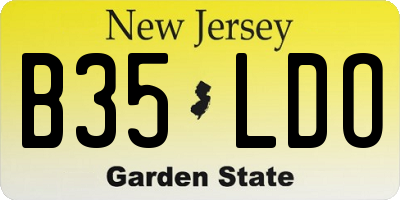 NJ license plate B35LDO