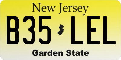 NJ license plate B35LEL