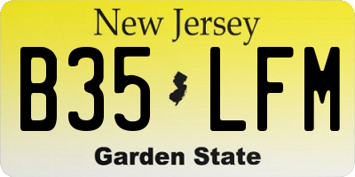 NJ license plate B35LFM