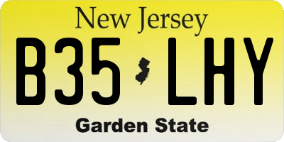 NJ license plate B35LHY