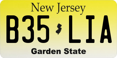 NJ license plate B35LIA