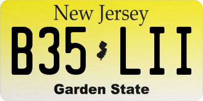NJ license plate B35LII