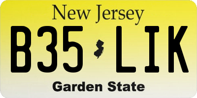 NJ license plate B35LIK
