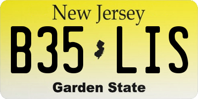 NJ license plate B35LIS