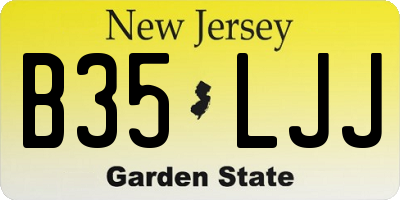 NJ license plate B35LJJ