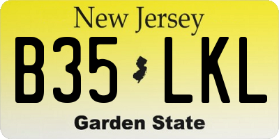 NJ license plate B35LKL