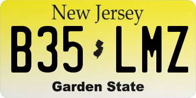 NJ license plate B35LMZ