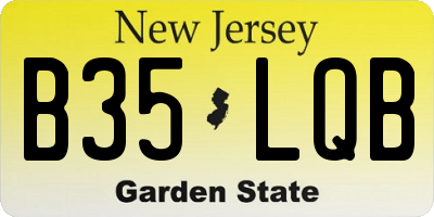 NJ license plate B35LQB