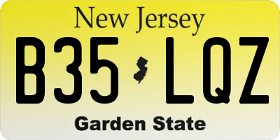 NJ license plate B35LQZ
