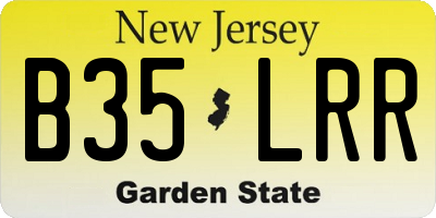 NJ license plate B35LRR