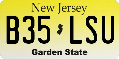 NJ license plate B35LSU