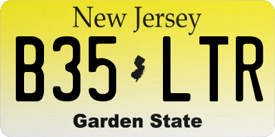 NJ license plate B35LTR