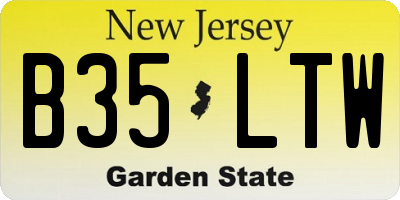 NJ license plate B35LTW