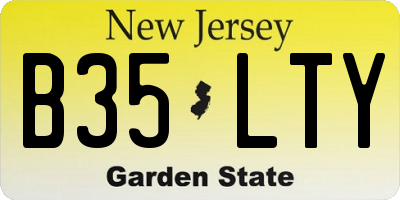 NJ license plate B35LTY