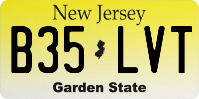 NJ license plate B35LVT