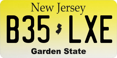 NJ license plate B35LXE