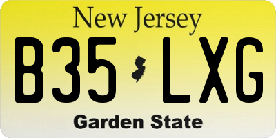 NJ license plate B35LXG