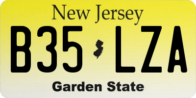 NJ license plate B35LZA