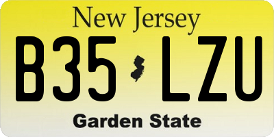 NJ license plate B35LZU