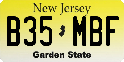 NJ license plate B35MBF
