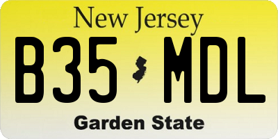 NJ license plate B35MDL