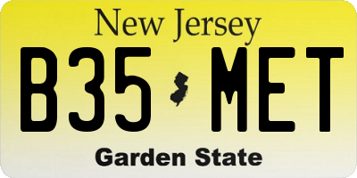 NJ license plate B35MET