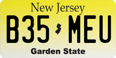 NJ license plate B35MEU