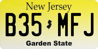 NJ license plate B35MFJ