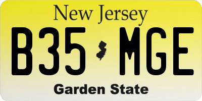 NJ license plate B35MGE