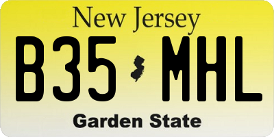 NJ license plate B35MHL