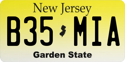 NJ license plate B35MIA
