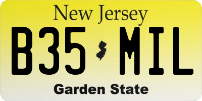 NJ license plate B35MIL