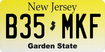 NJ license plate B35MKF
