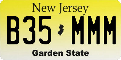 NJ license plate B35MMM