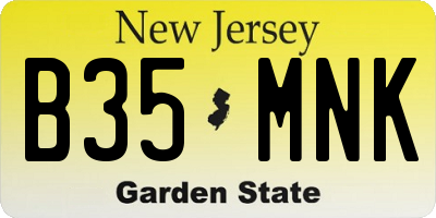 NJ license plate B35MNK