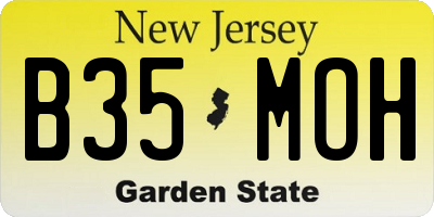 NJ license plate B35MOH