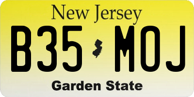 NJ license plate B35MOJ