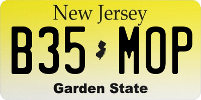 NJ license plate B35MOP