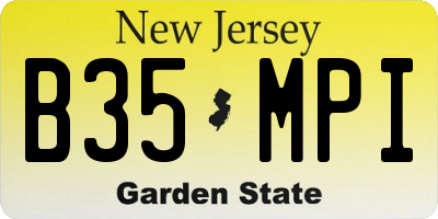 NJ license plate B35MPI