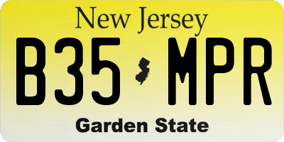 NJ license plate B35MPR