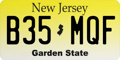 NJ license plate B35MQF