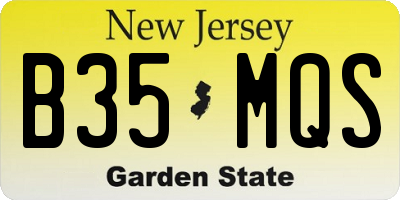 NJ license plate B35MQS