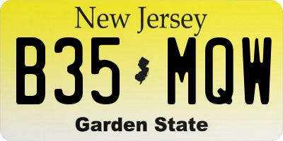 NJ license plate B35MQW