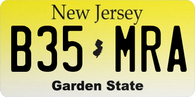 NJ license plate B35MRA