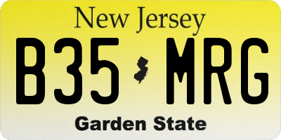 NJ license plate B35MRG