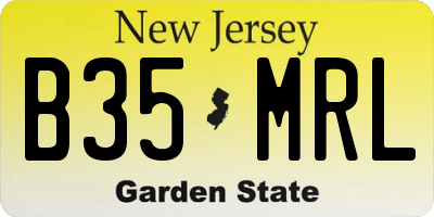 NJ license plate B35MRL